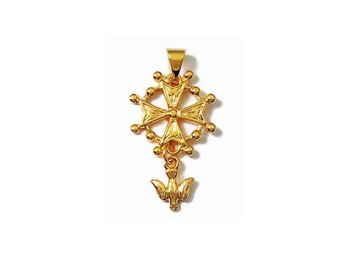Pendentif Croix du saint-esprit en plaqué or