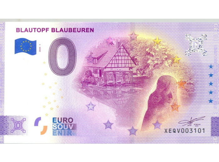 ALLEMAGNE 2020-1 BLAUTOPF BLAUBEUREN BILLET SOUVENIR 0 EURO TOURISTIQUE  NEUF