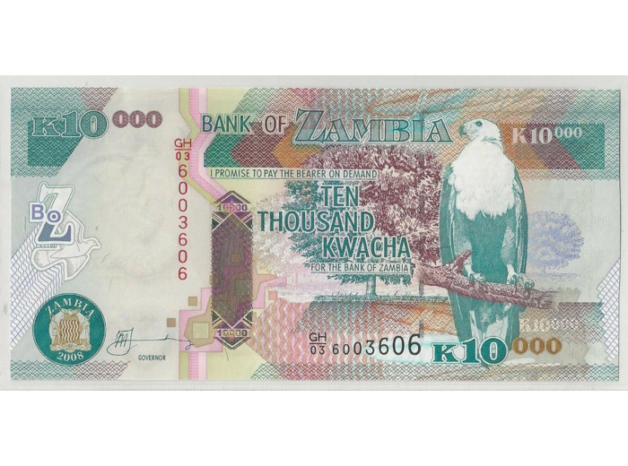 ZAMBIE 10000 KWACHA 2008 NEUF