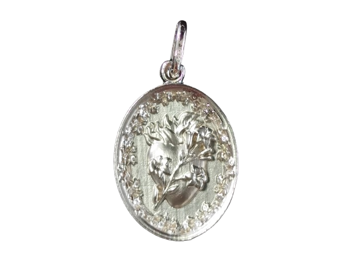 Coeur Sacré 19mm en Argent 925 - Très Chaste Coeur de Joseph