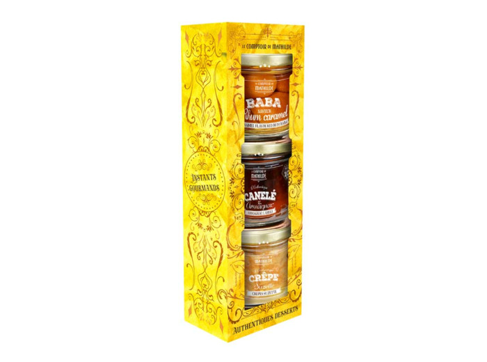 Coffret 3 Desserts : Babas, Crêpes et Cannelés 3X100G