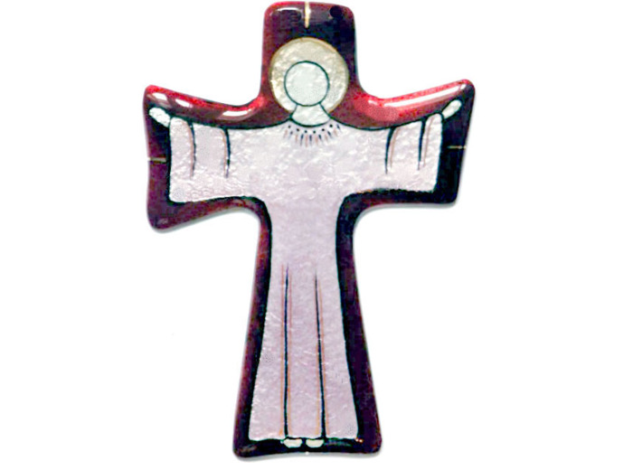 Croix simple rouge 10,9X7,6cm - EMAUX DU LIBAN
