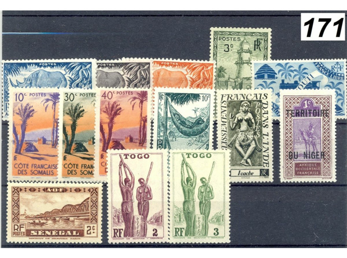 LOT DE 14 TIMBRES EX COLONIE DIFFERENT NEUF *171