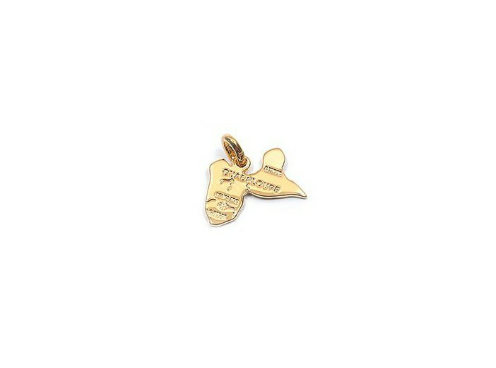 Pendentif en Plaqué Or - CARTE GUADELOUPE 20mm