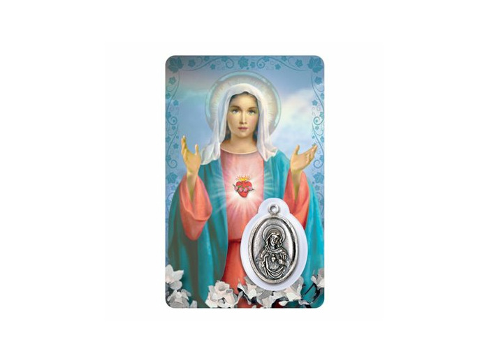 Carte-prière avec insertion COEUR IMMACULE DE MARIE- espagnol