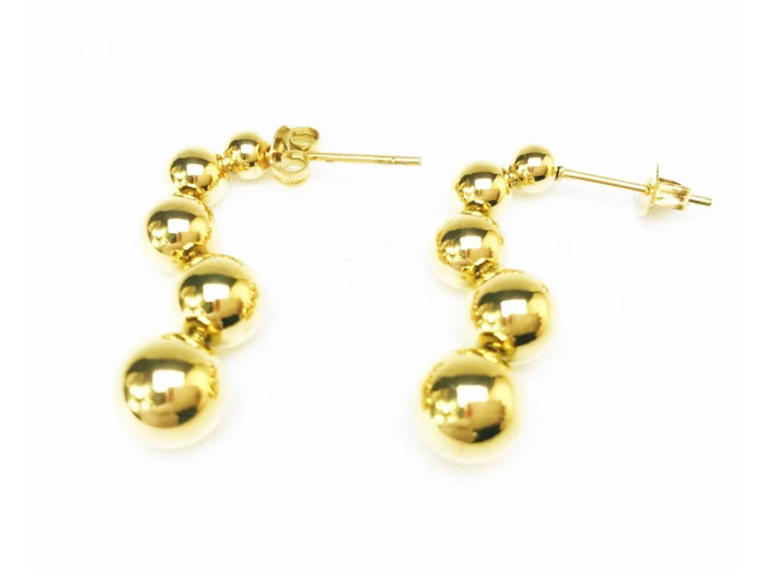 Boucles Pendantes Petites Grappes Or