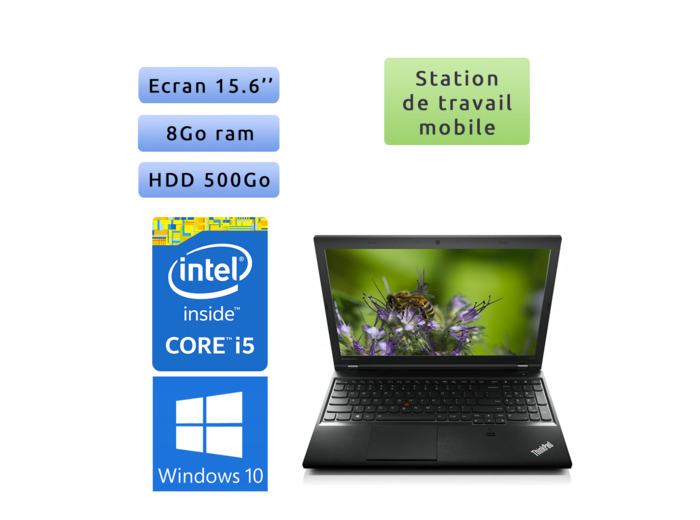 Lenovo ThinkPad L540 - Windows 10 - i5 8Go 500Go - 15.6 - Ordinateur Portable PC Workstation