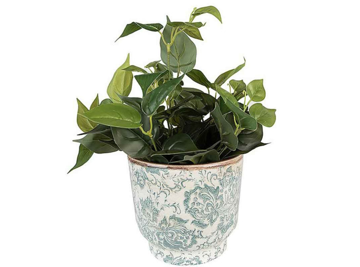 Pot de fleurs céramique vert 17x15x15cm
