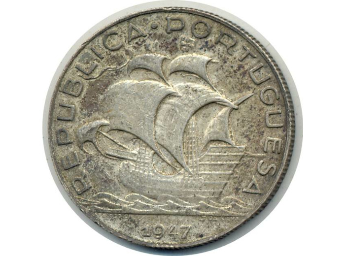 PORTUGAL 5 ESCUDOS 1947 TTB (W581)