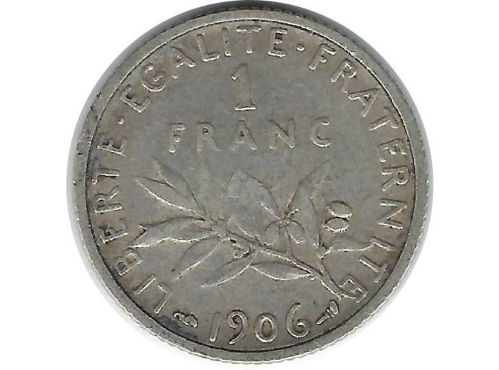 FRANCE 1 FRANC SEMEUSE 1906 TTB