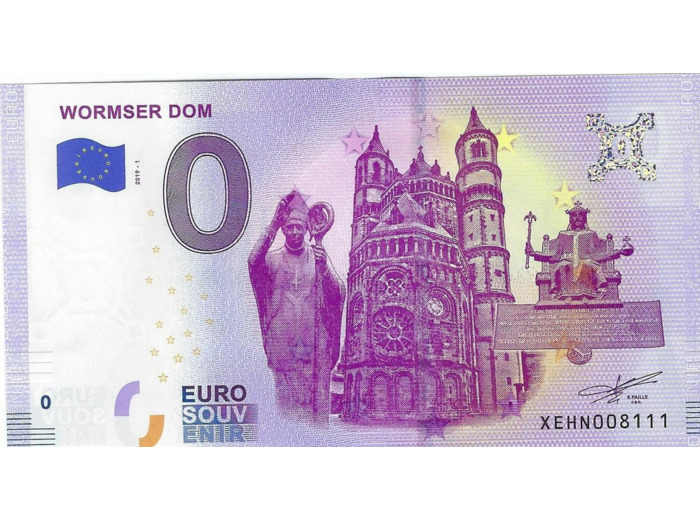 ALLEMAGNE 2019-1 WORMSER DOM BILLET SOUVENIR 0 EURO TOURISTIQUE  NEUF