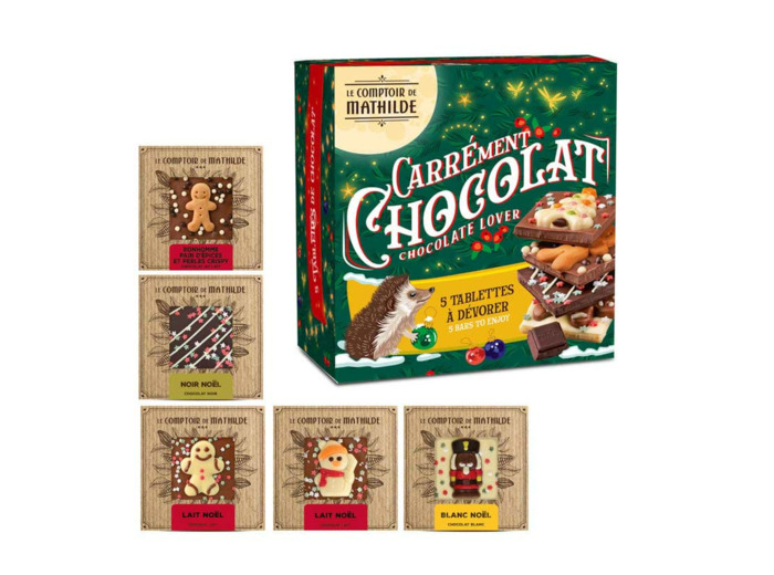 Coffret 5 Tablettes de Noël Sujets Assortis 5X80g