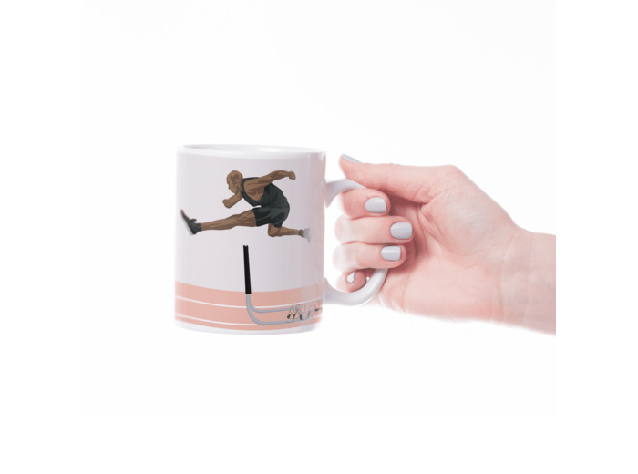 Tasse ou mug athlétisme "Saut haie homme" - Personnalisable