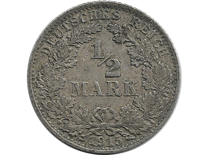 ALLEMAGNE 1/2 MARK 1915 A TTB N1