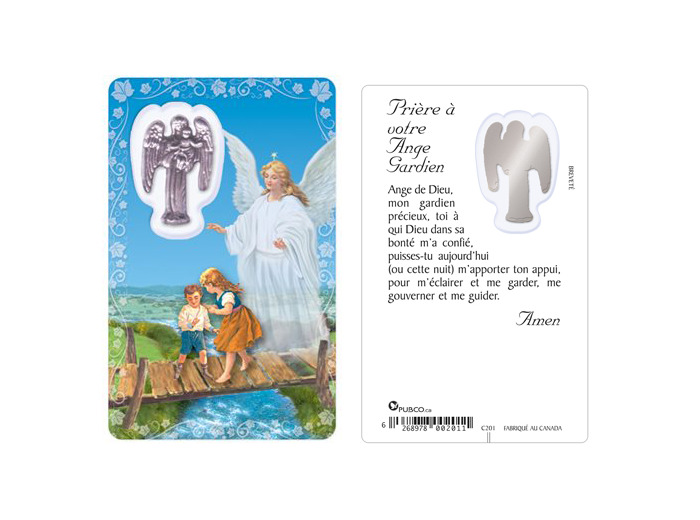 Carte-prière avec insertion ANGE GARDIEN