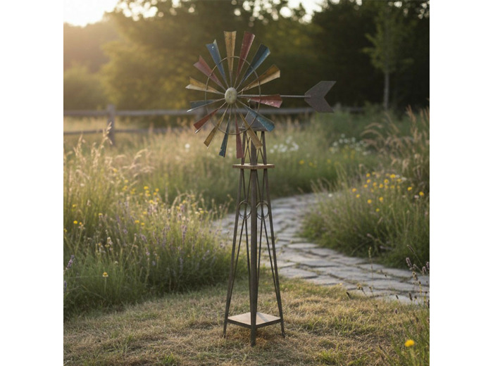 Moulin à vent fer 52x42x126cm