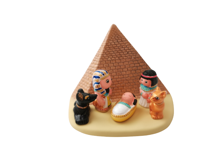 CRECHE en céramique BLOC 8x7cm- EGYPTE ANTIQUE