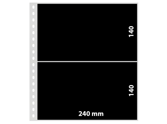 FEUILLE TRANSPARENTE A 2 POCHES 140 MM AVEC INTERCALAIRE INSERE 821P