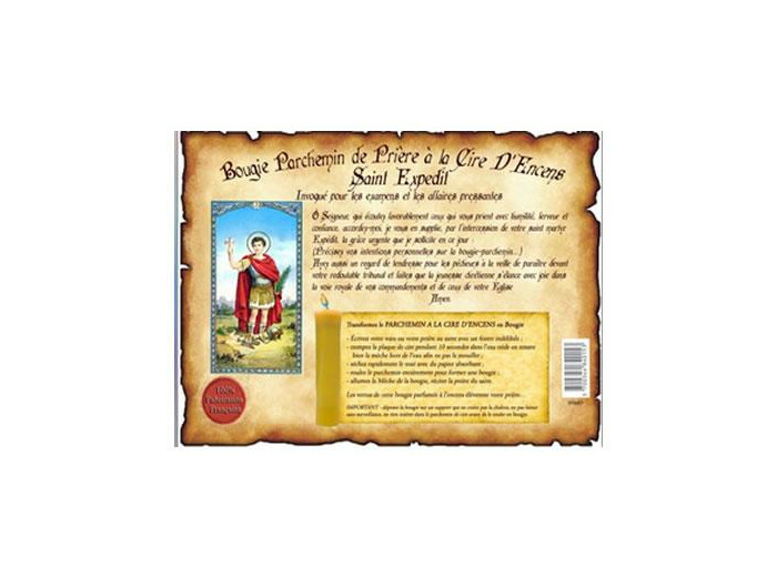 Bougie parchemin à la cire d'encens Saint Expedit