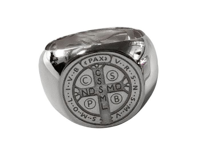 Bague en Plaqué Argent Platine Taille 66 - SAINT BENOÎT