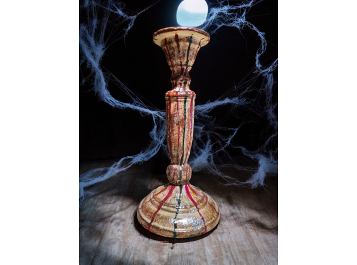 Bougeoir peint multicolor