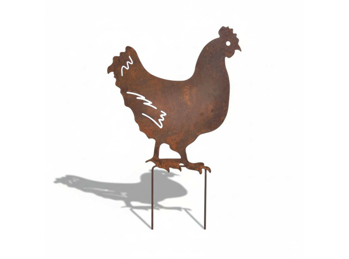 Silhouette jardin poule 29x47cm