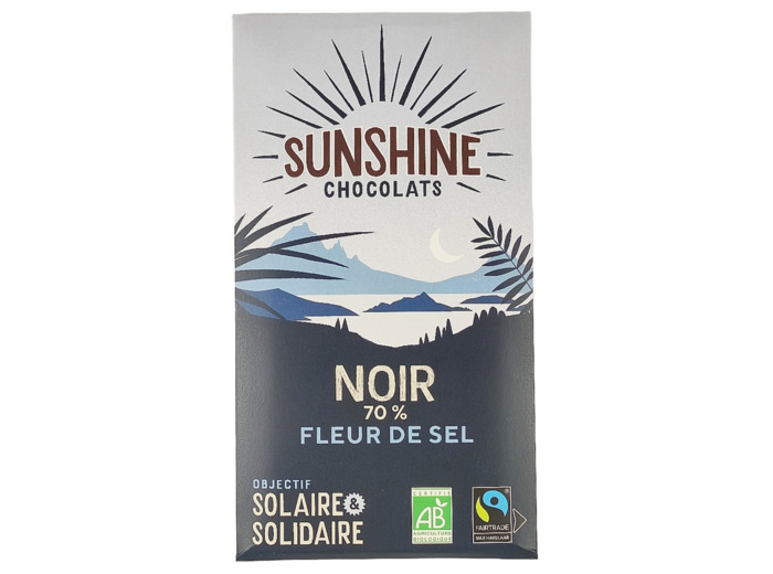 Tablette de Chocolat Noir Fleur de Sel 70% 100g Bio