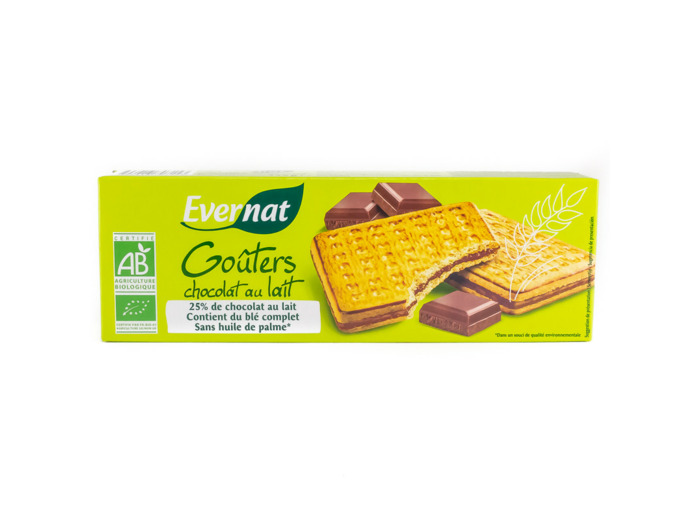 Biscuits Goûters Fourrés Chocolat au Lait Bio 225g