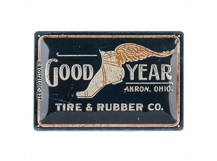 Plaque métal - Good Year Tire Rubber Co - 20x30 cm - Nostalgic Art