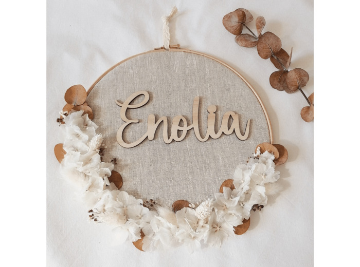 Tambour de fleurs séchées Camel