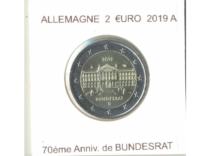 ALLEMAGNE 2019 5 ATELIERS 2 EURO COMMEMORATIVE 70e ANNIVERSAIRE DE BUNDESRAT