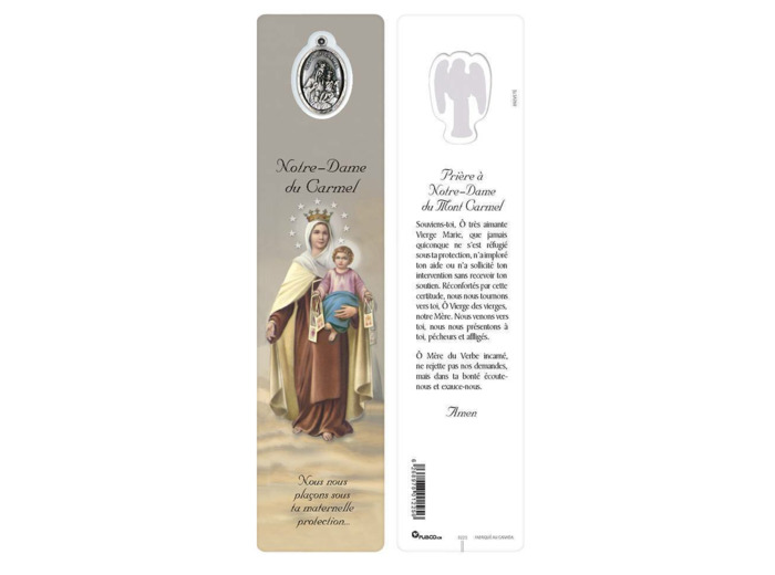 Signet plastifié avec médaille- ND DU MONT CARMEL