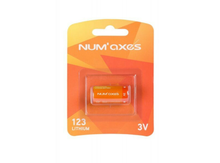 Blister 1 pile lithium CR123 3 volts NUM'AXES
