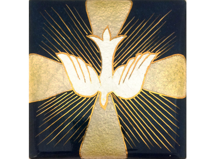 Croix du St Esprit 8,1X8,1cm - EMAUX DU LIBAN