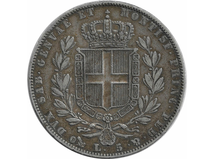 ITALIE 5 LIRE SARDAIGNE 1845 P (GENES ANCRE) TTB-