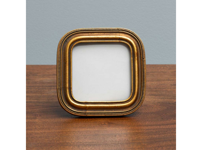 Petit cadre photo doré bords arrondis 11x11cm