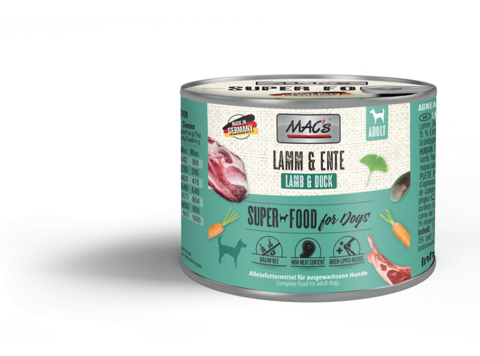 MAC'S humide pour chien, à l'agneau & canard - 200g