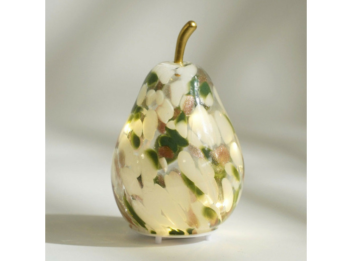 Lampe à Poser Led Poire Verte verre 11x11x17cm