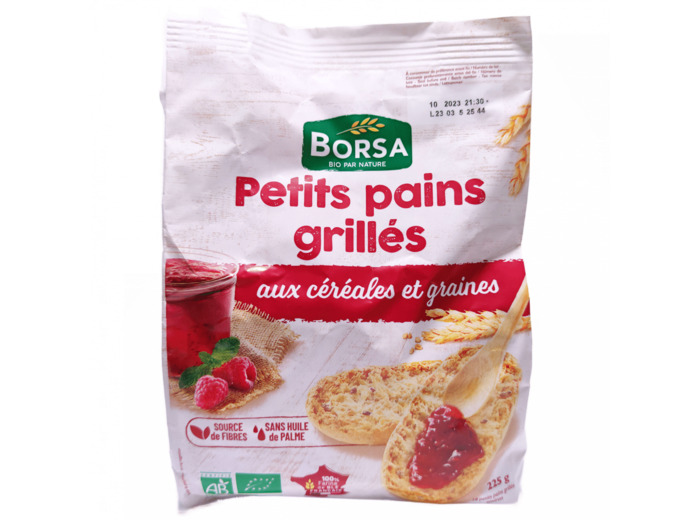 Petits Pains Grillés Aux Céréales Et Graines Bio 225g