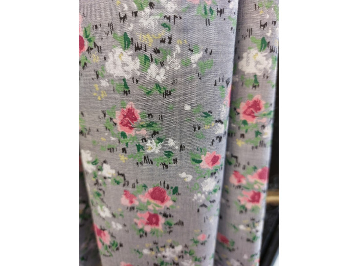 Foulard en coton et lin petite fleur