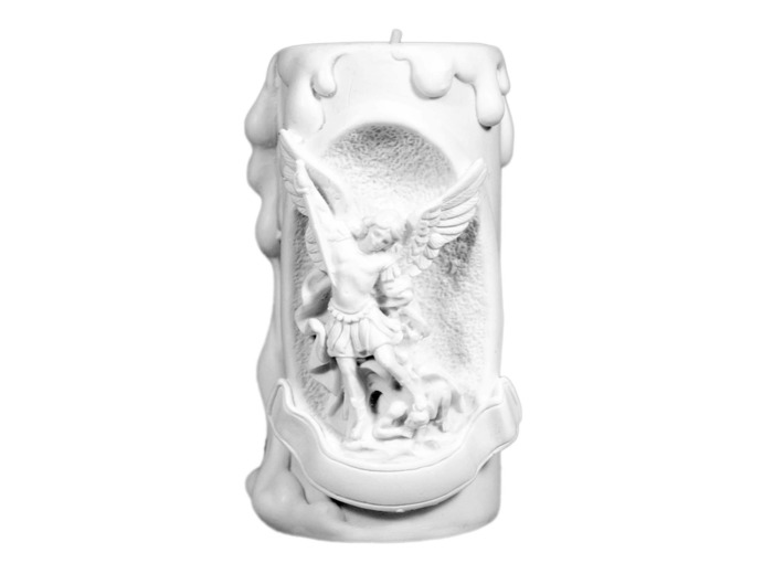 CHANDELLE  ALBATRE 11CM - St Michel Blanche