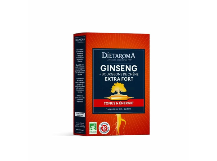 Ginseng extra fort et bourgeons de chêne-20 ampoules-Dietaroma