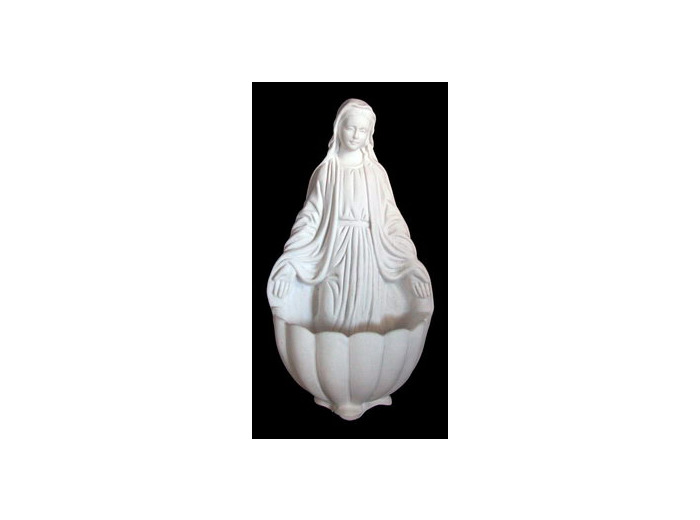 Bénitier Vierge Miraculeuse 11cm résine blanche