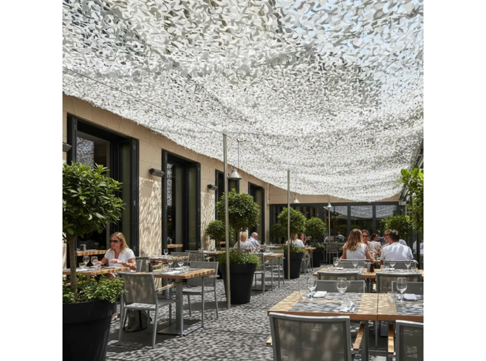 Filet d'ombrage blanc 5x5m terrasse-décoration