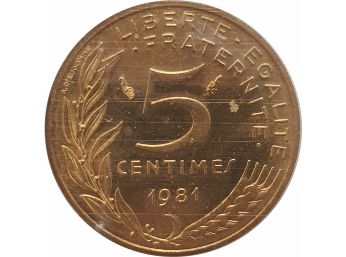 FRANCE 5 CENTIMES LAGRIFFOUL 1981 FDC