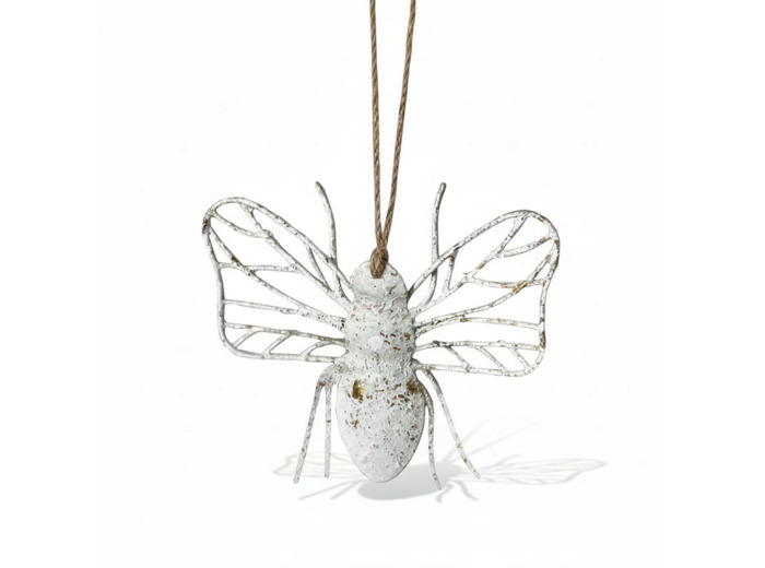 Suspension abeille blanc doré 15x4x13cm