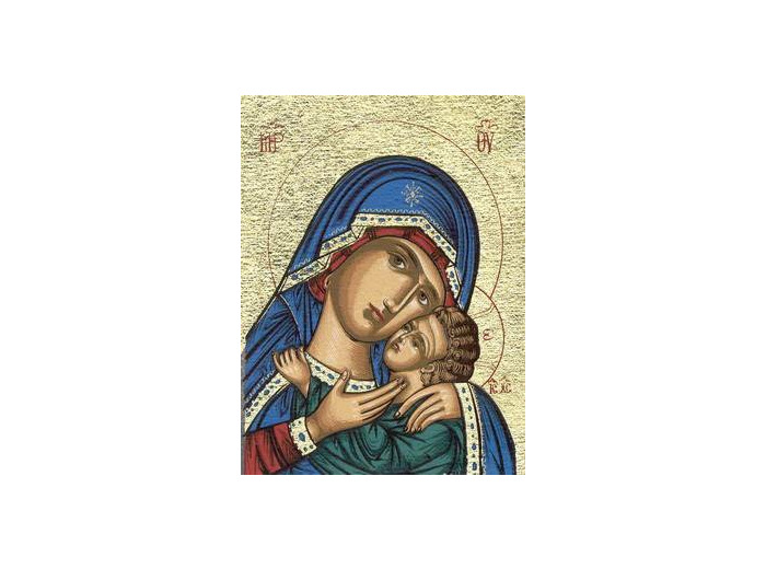 Icône sérigraphiée MDF 9*12 cm- TENDRESSE BLEUE