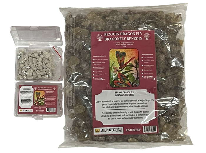 Encens en Grains Benjoin Dragon Fly - Boite transparente de 50gr
