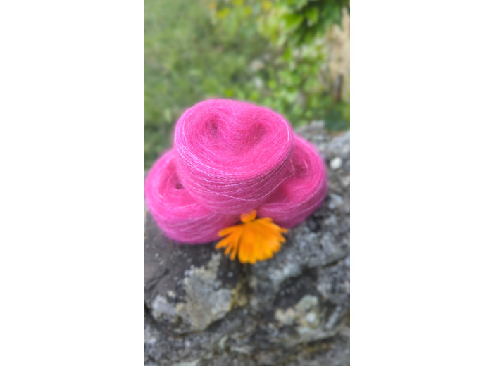 Pelote PLUME  (60% kid mohair 40% soie) - Rose Thyrien