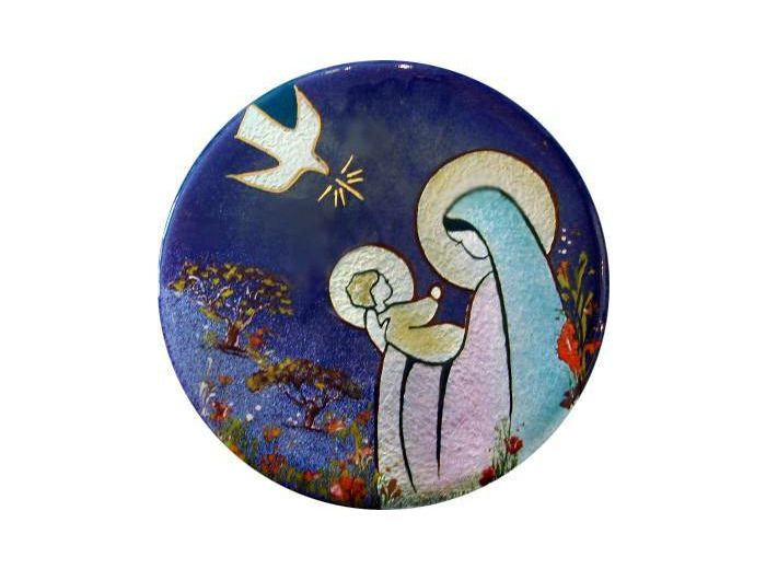 Vierge à l'olivier D10,5cm - EMAUX DU LIBAN